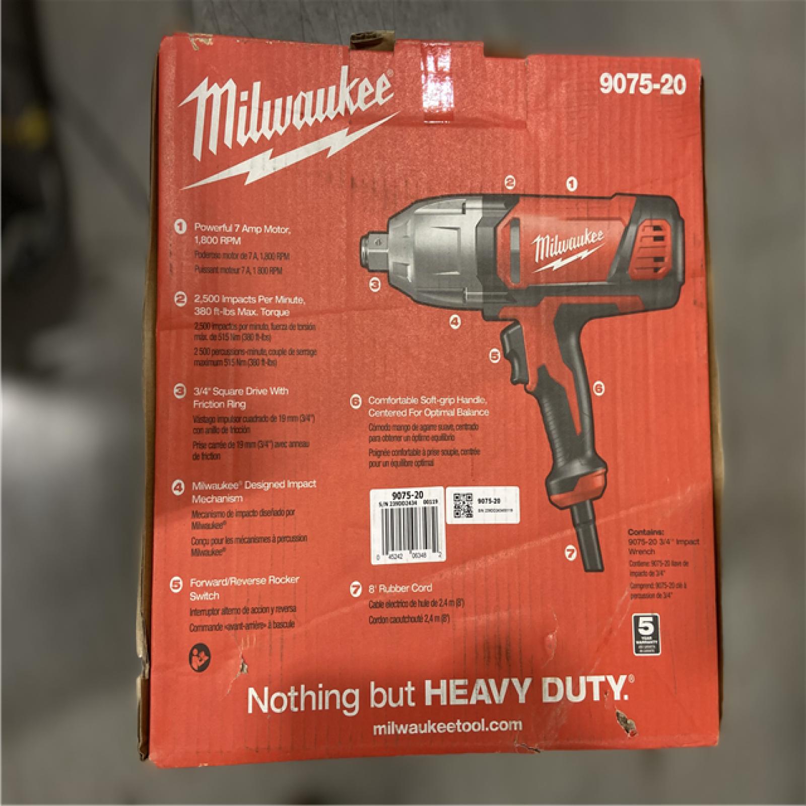 NEW! - Milwaukee 3/4 in. Square Drive Impact Wrench with Rocker Switch and Friction Ring Socket Retention