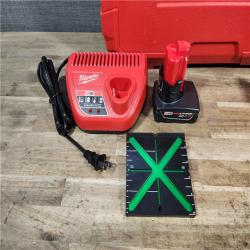 HOUSTON LOCATION - AS-IS Milwaukee 12-Volt Lithium-Ion Cordless Green 250 ft. 3-Plane Laser Level Kit