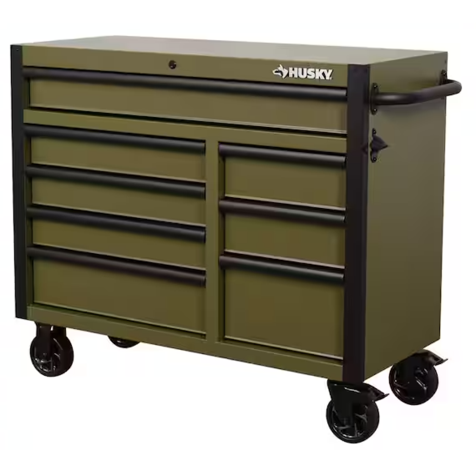 DALLAS LOCATION- AS-IS HUSKY Standard Duty 42 in. 8-Drawer Matte Army Green Rolling Tool Cabinet