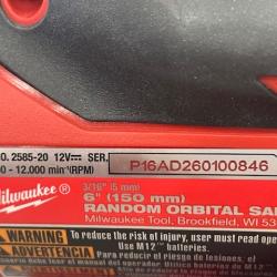 AS-IS Milwaukee FUEL 12V Lithium-Ion Brushless Cordless 6 in. Random Orbital Sander (3/16 in. Orbit) Tool-Only