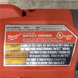 AS-IS Milwaukee FUEL 18V Lithium-Ion Brushless Cordless 1/4 in. Hex Impact Driver Kit