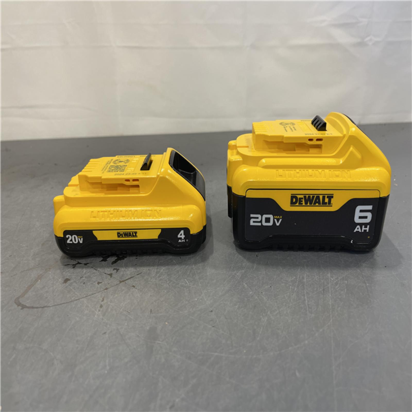 AS-IS - DEWALT 20V MAX Lithium-Ion 6.0Ah and 4.0Ah Battery and Charger Starter Kit