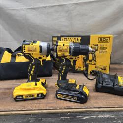 AS-IS Dewalt DCK225D2 20V MAX ATOMIC Brushless Compact Lithium-Ion 1/2 in. Cordless Drill Driver and 1/4 in. Impact Driver Combo Kit with 2 Batteries 2 Ah