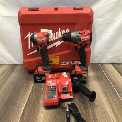 AS-IS Milwaukee FUEL 18V Lithium-Ion Brushless Cordless Hammer Drill and Impact Driver Combo Kit