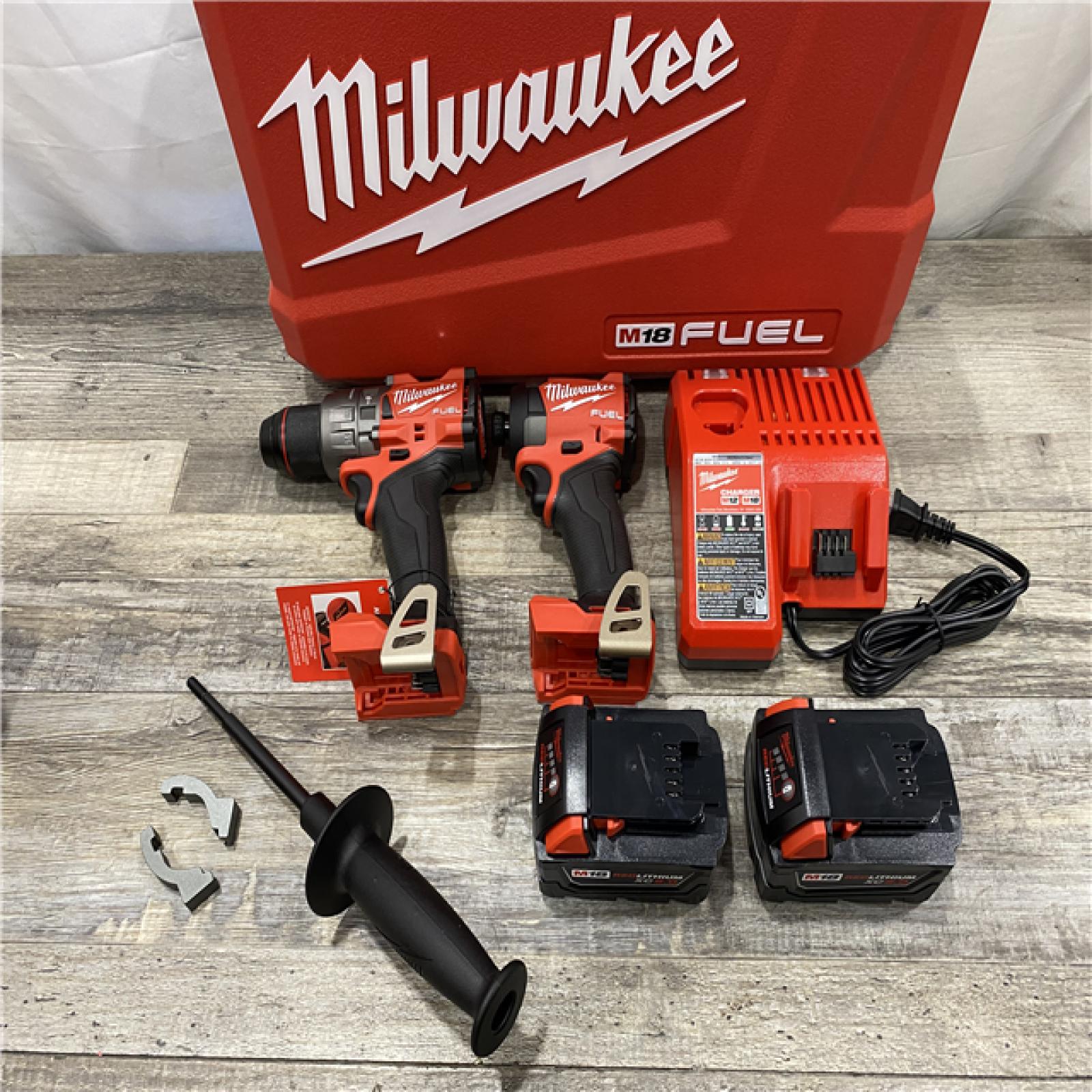 LIKE NEW - Milwaukee FUEL 18V Lithium-Ion Brushless Cordless Hammer Drill and Impact Driver Combo Kit