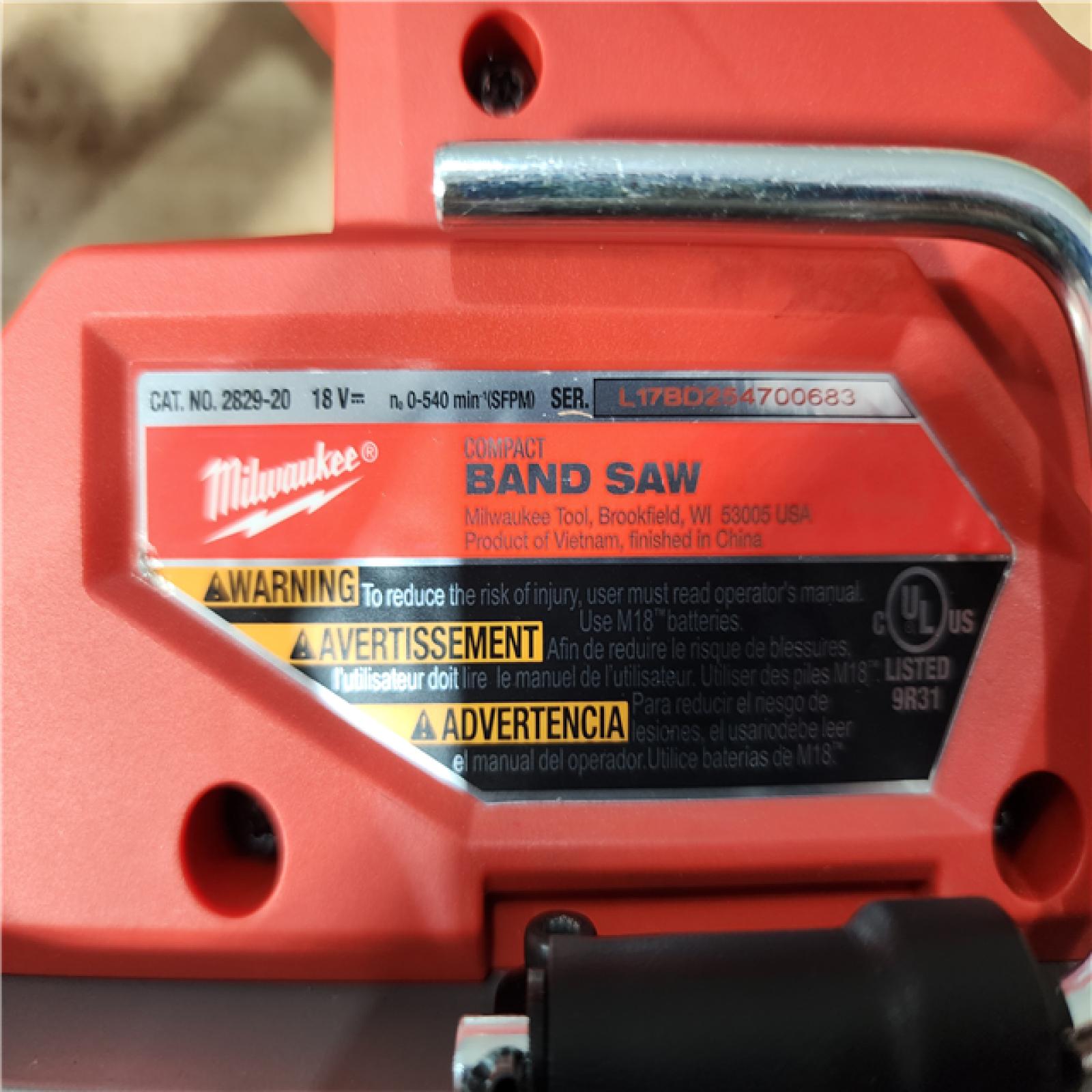 HOUSTON LOCATION - AS - IS Milwaukee FUEL 18V Lithium-Ion Brushless Cordless Compact Bandsaw (Tool-Only)