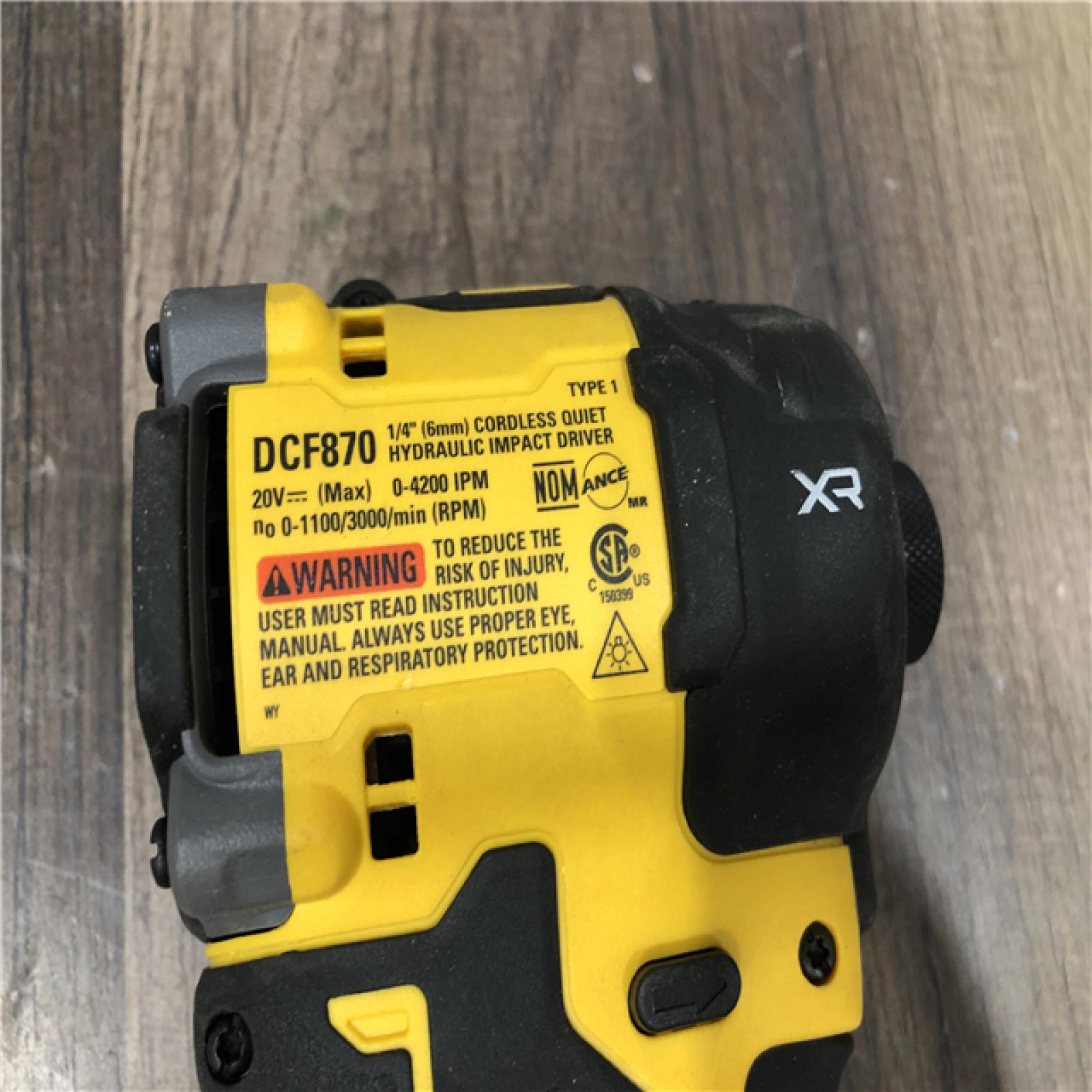 AS-IS DEWALT 20V XR Brushless Cordless 1/4 in. Quiet Hydraulic Impact Driver (Tool-Only)