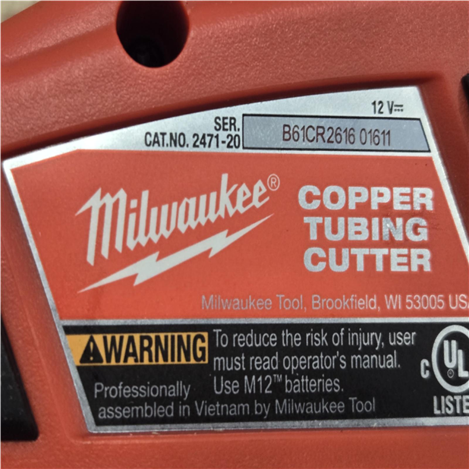 AS-IS Milwaukee 12V Lithium-Ion Cordless Copper Tubing Cutter (Tool-Only)