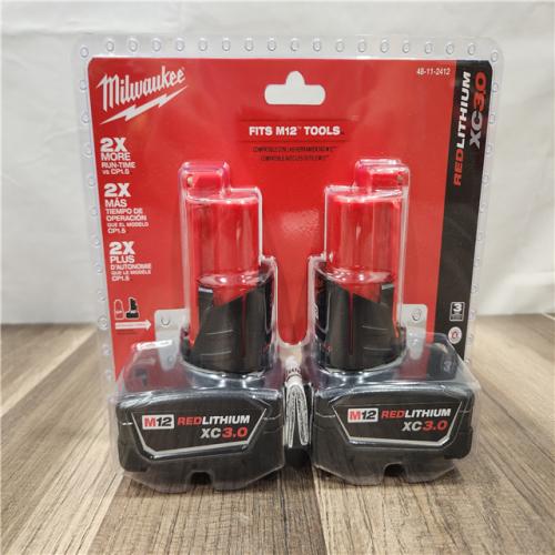 NEW- Milwaukee M12 12-Volt Lithium-Ion XC Extended Capacity 3.0Ah Battery Pack 3.0Ah (2-Pack)