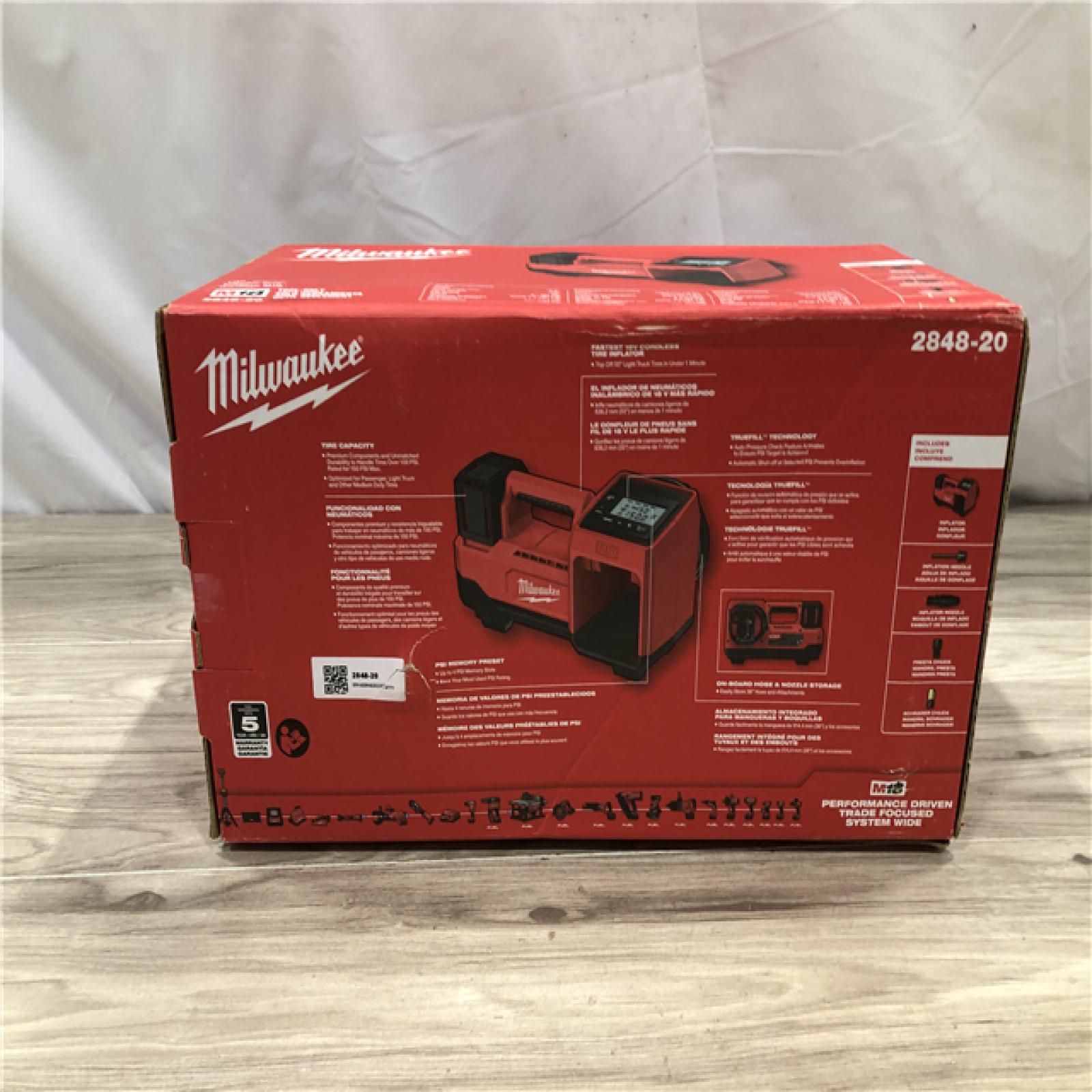 NEW! - Milwaukee M18 18 V 150 PSI Tire Inflator (Tool Only)