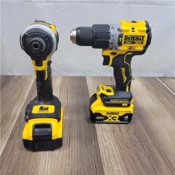 AS-IS DEWALT 20V MAX XR Hammer Drill and ATOMIC Impact Driver 2 Tool Cordless Combo Kit with (2) 4.0Ah Batteries, Charger, and Bag
