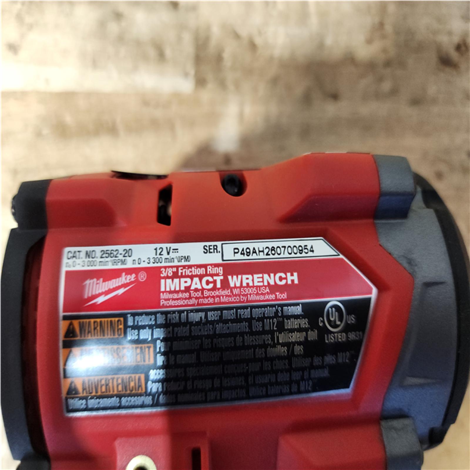 Milwaukee FUEL 12V Lithium-Ion Brushless Cordless Stubby 3/8 in. Impact Wrench (Tool-Only)