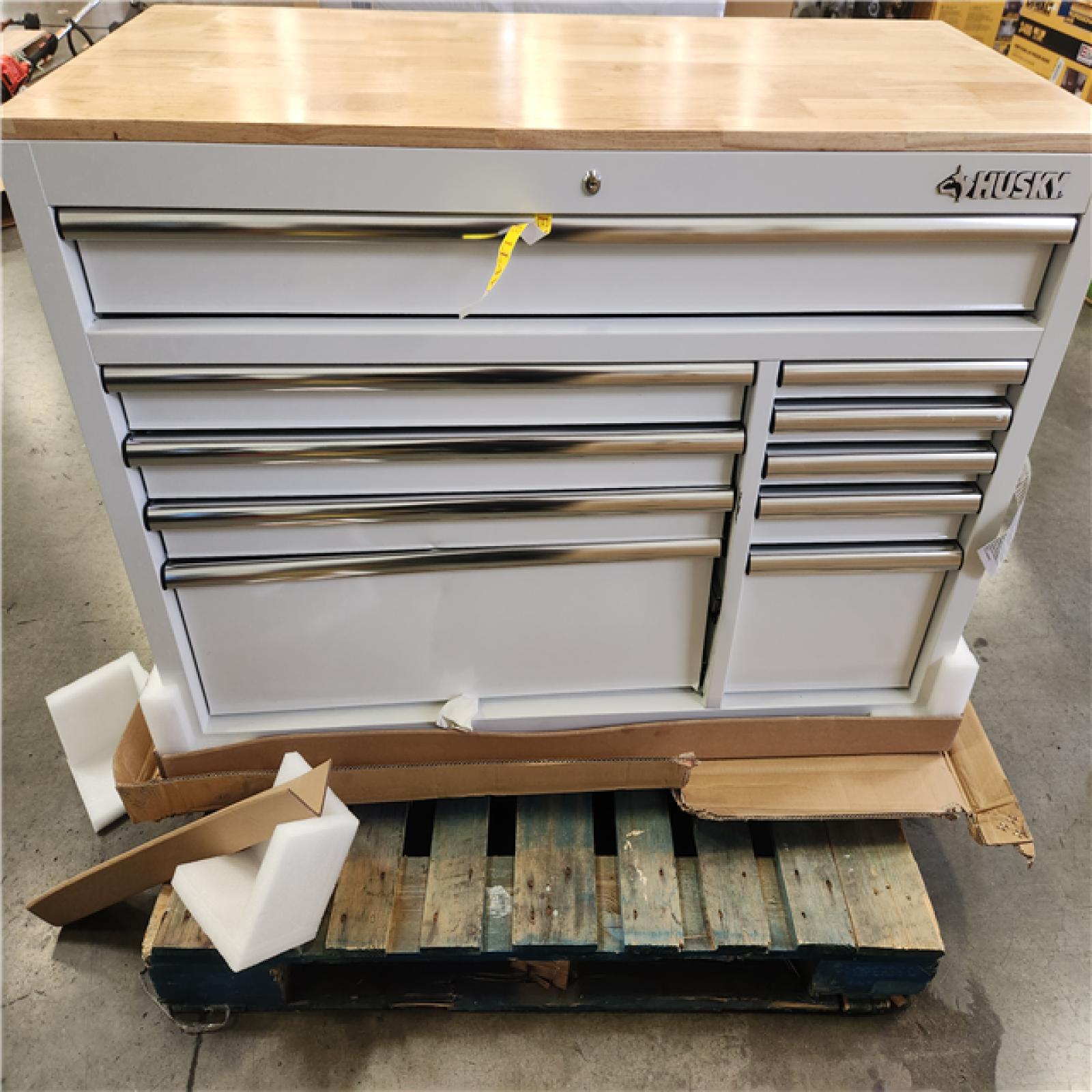 Phoenix Husky Modular Tool Storage 52 in. W White Mobile Workbench Cabinet