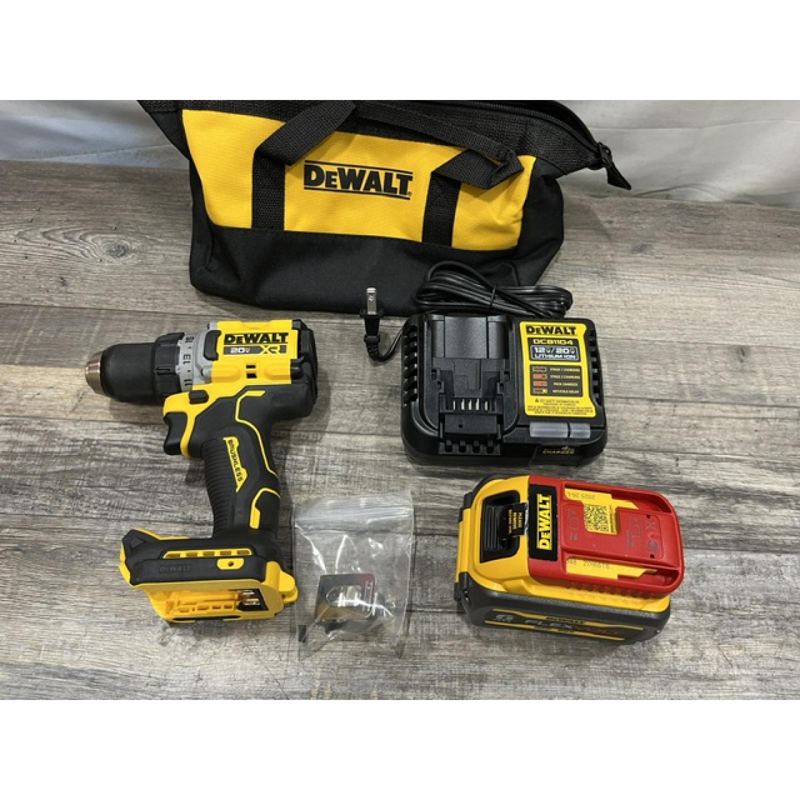 AS-IS DEWALT 20V MAX XR Lithium-Ion Brushless Cordless 1/2 in. Drill/Driver Kit