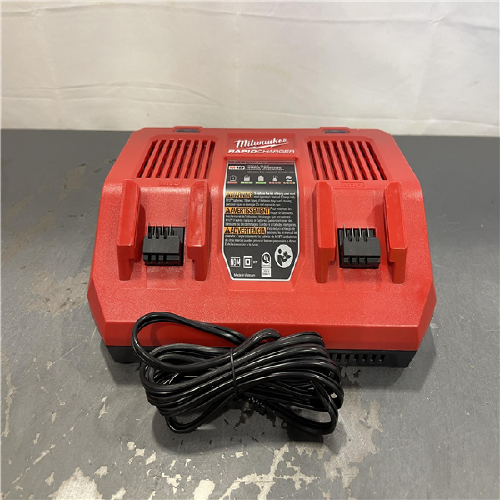 AS-IS - Milwaukee M18 18-Volt Lithium-Ion Dual Bay Rapid Battery Charger
