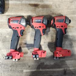 HOUSTON LOCATION - AS-IS MILWAUKEE 3 TOOL COMBO KIT W/ (2) BATTERY & CHARGER
