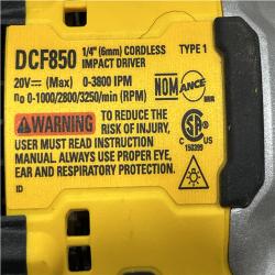 AS-IS DEWALT ATOMIC 20V MAX Lithium-Ion Cordless 1/4 in. Brushless Impact Driver Kit