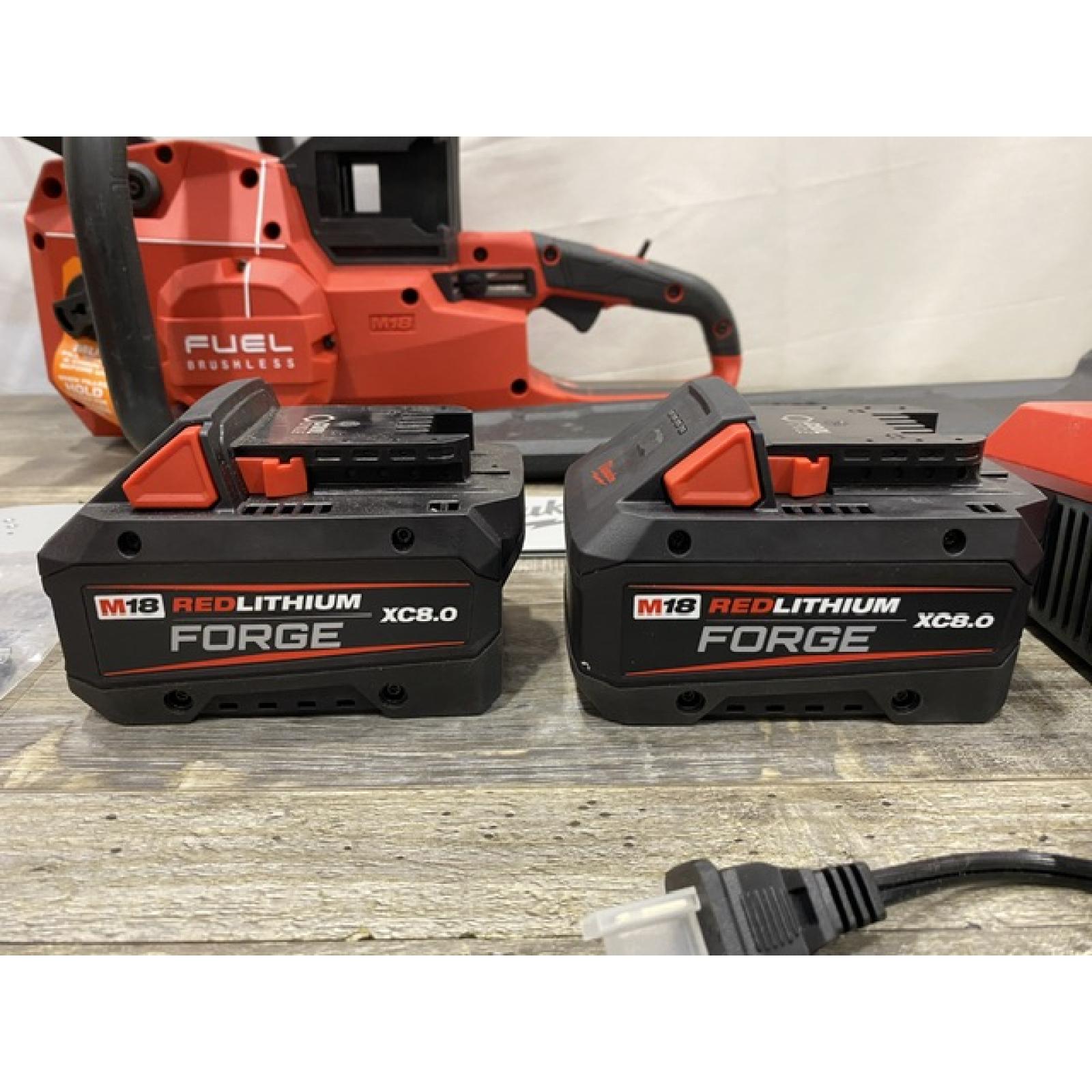 AS-IS Milwaukee FUEL 18V Brushless Cordless 20 in. Dual Battery Chainsaw Kit