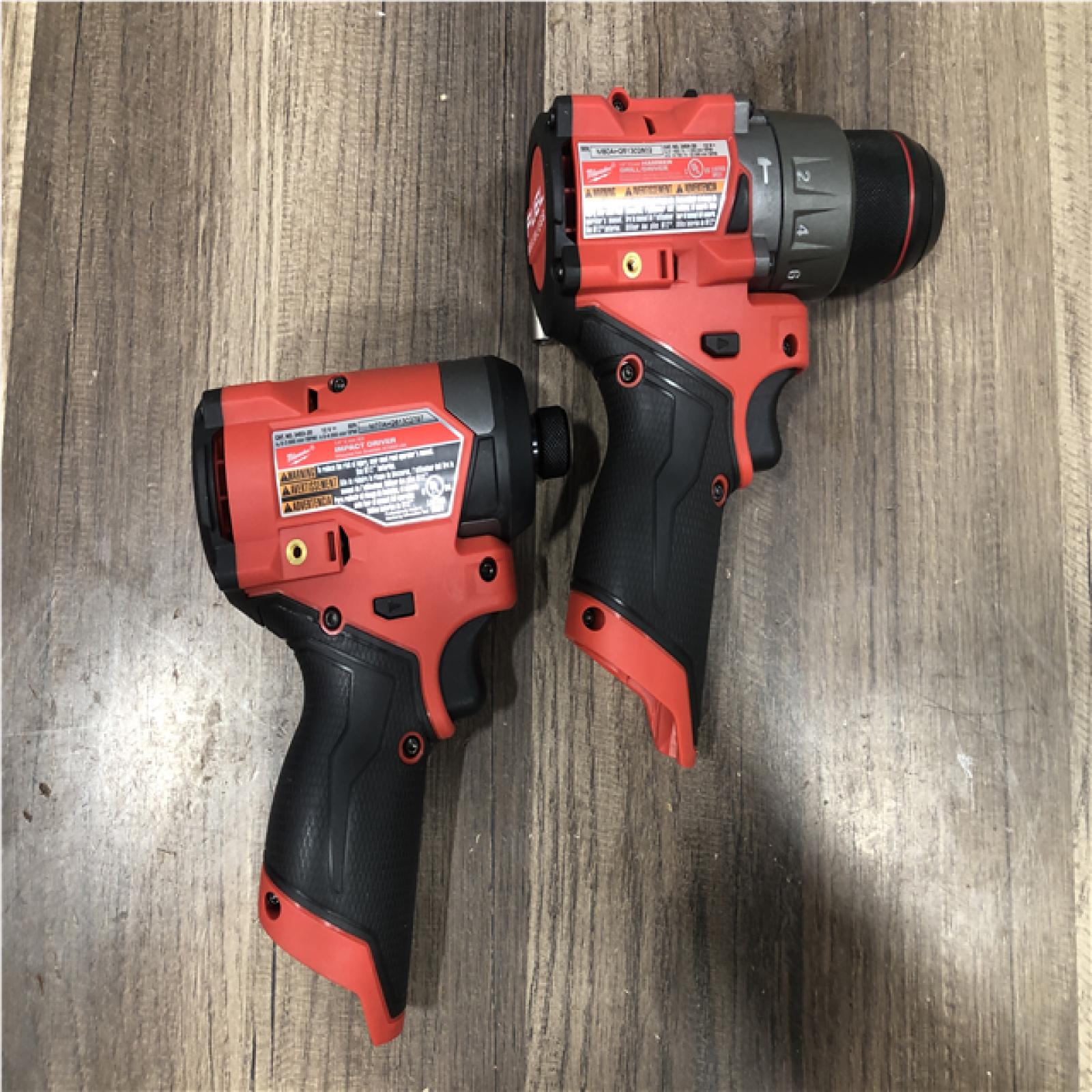 AS-IS Milwaukee FUEL 12-Volt Lithium-Ion Brushless Cordless Hammer Drill and Impact Driver Combo Kit