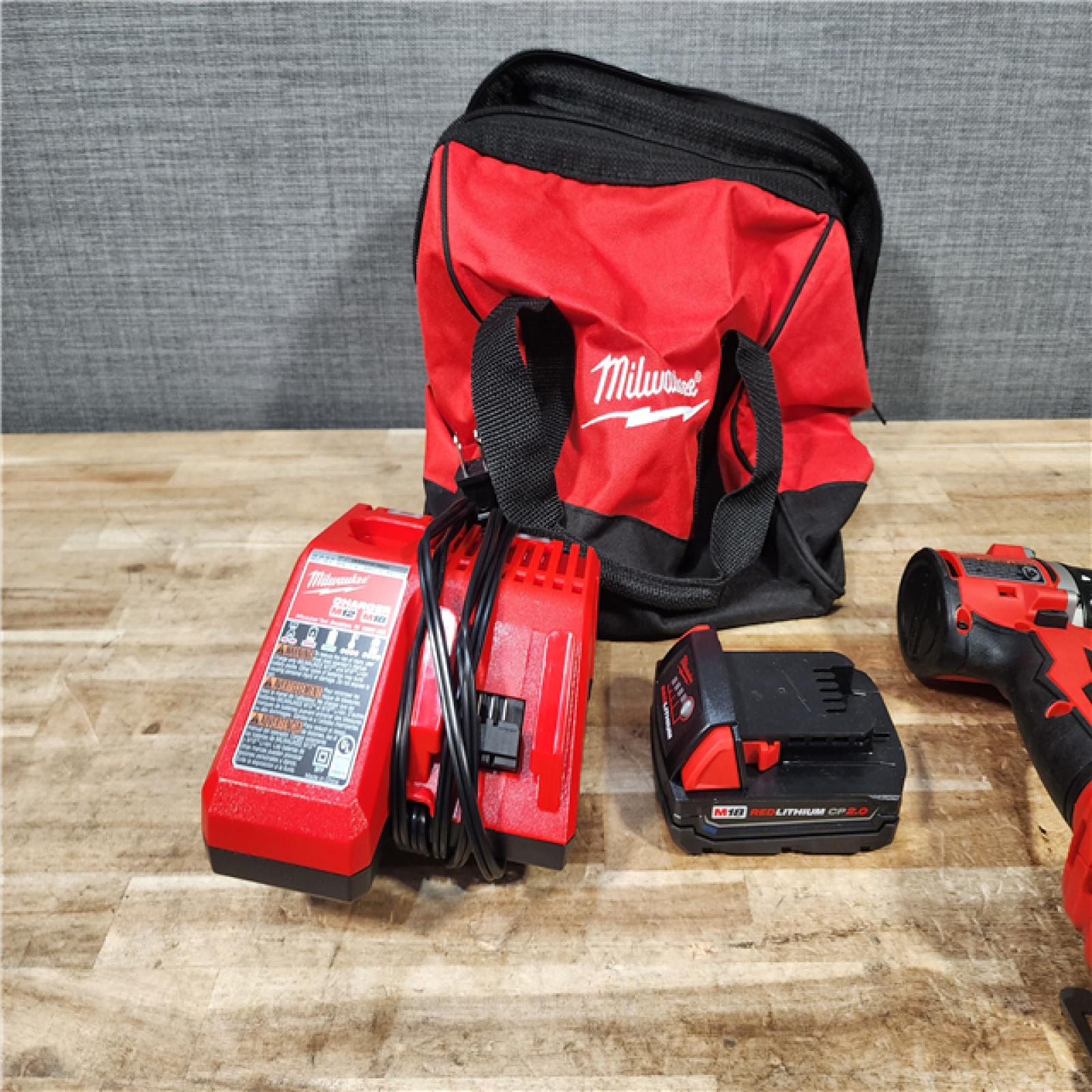 HOUSTON LOCATION - AS - IS Milwaukee 18V Lithium-Ion Brushless Cordless 1/2 in. Compact Drill/Driver with kit