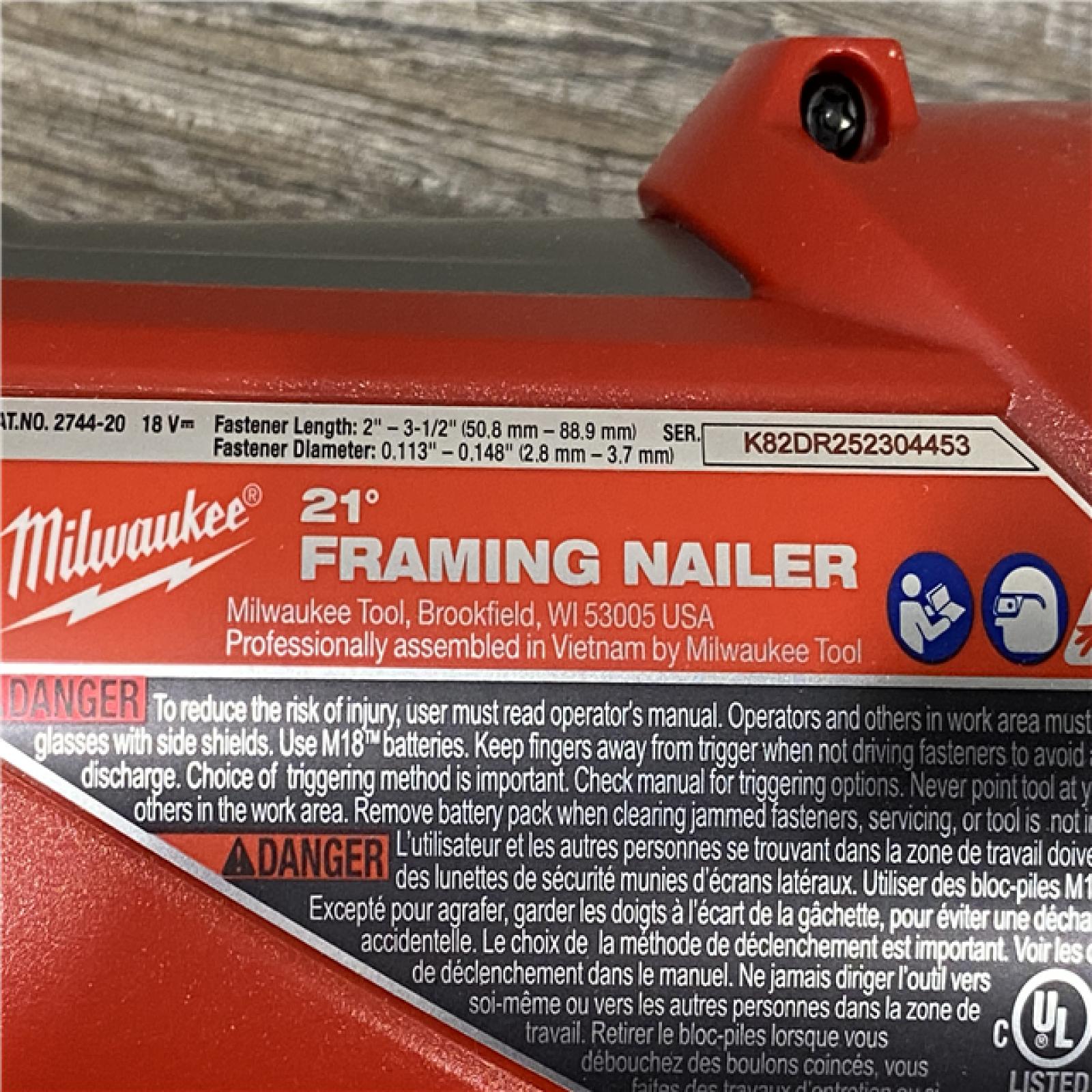 AS-IS Milwaukee FUEL 3-1/2 in. 18-Volt 21-Degree Lithium-Ion Brushless Cordless Framing Nailer (Tool-Only)