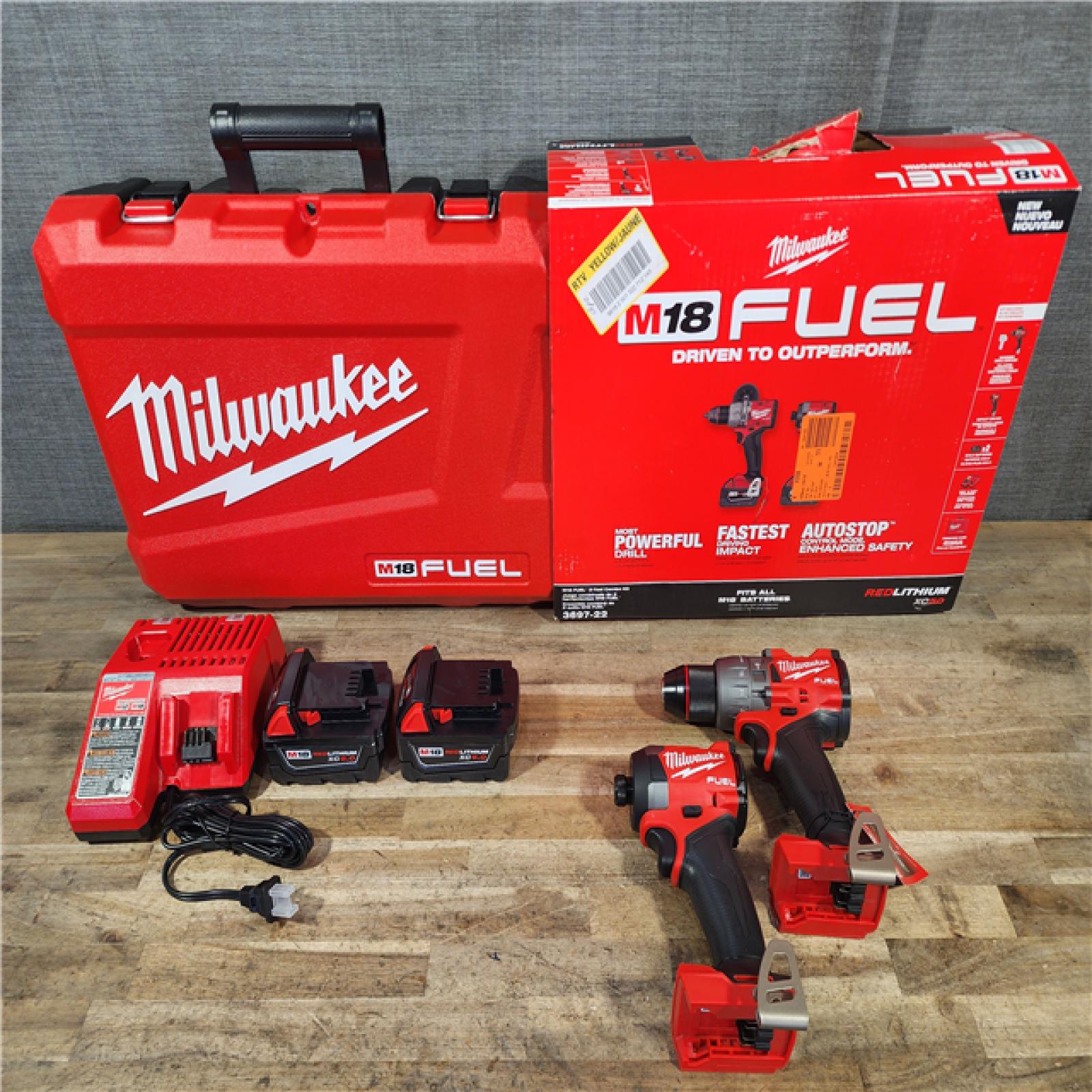 HOUSTON LOCATION - AS-IS (APPEARS LIKE NEW) Milwaukee FUEL 18V Lithium-Ion Brushless Cordless Hammer Drill and Impact Driver Combo Kit