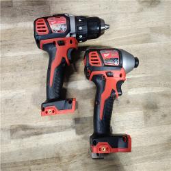 HOUSTON LOCATION - AS-IS Milwaukee 18V Cordless Brushed 2-Tool Drill/Driver and Impact Driver Kit