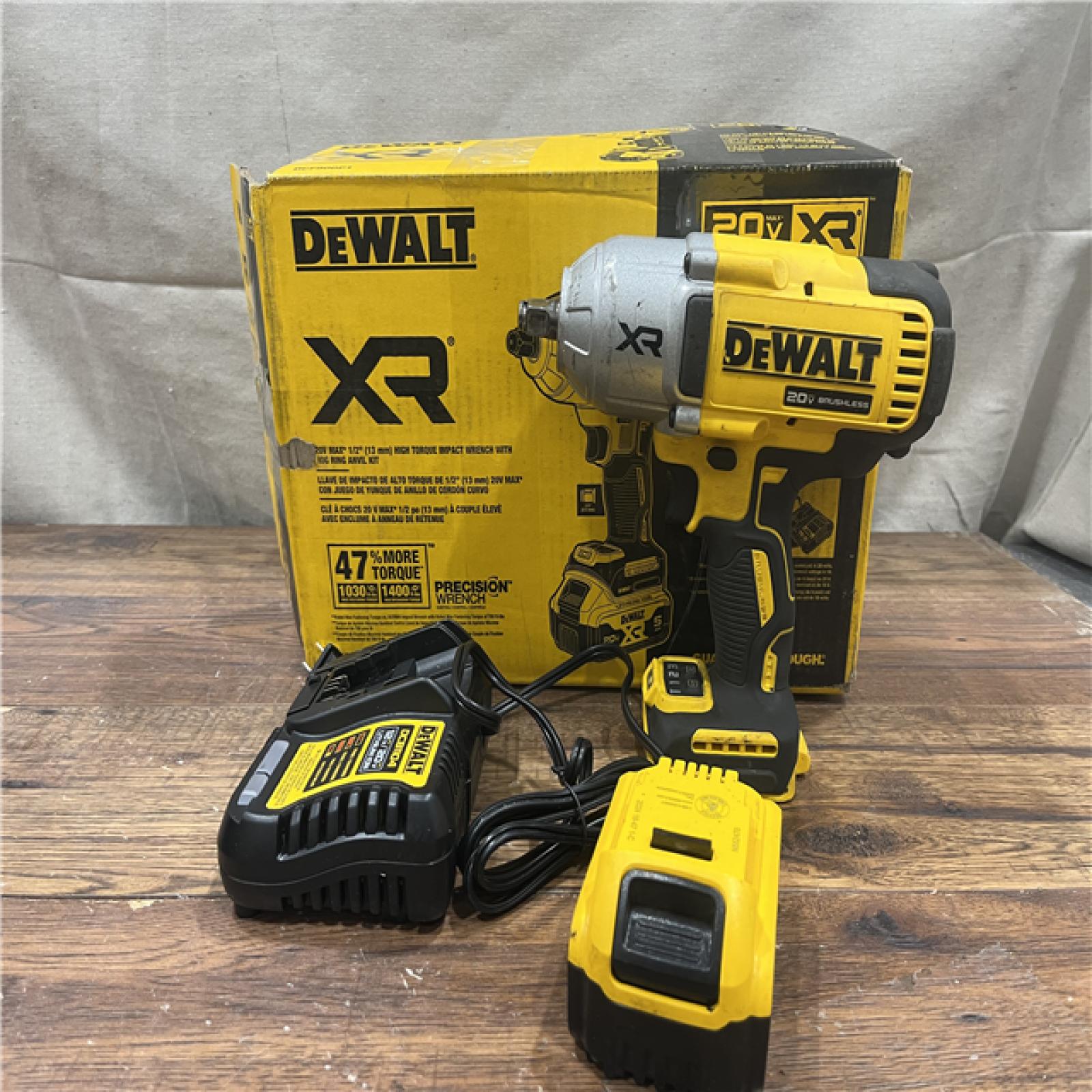 AS-IS DEWALT 20V MAX* XR 1/2  High Torque Impact Wrench with Hog Ring Anvil