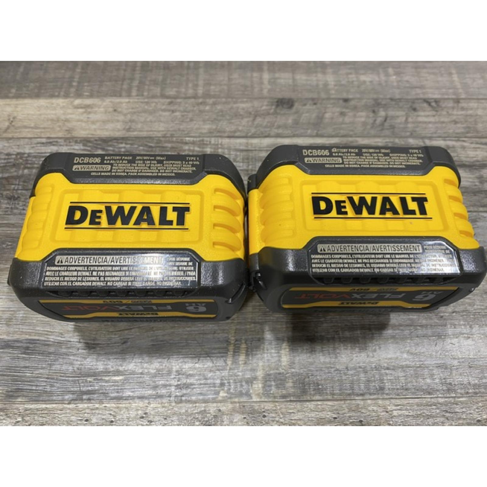 AS-IS DEWALT FLEXVOLT 20V/60V MAX Lithium-Ion 6.0Ah Battery Pack (2 Pack)