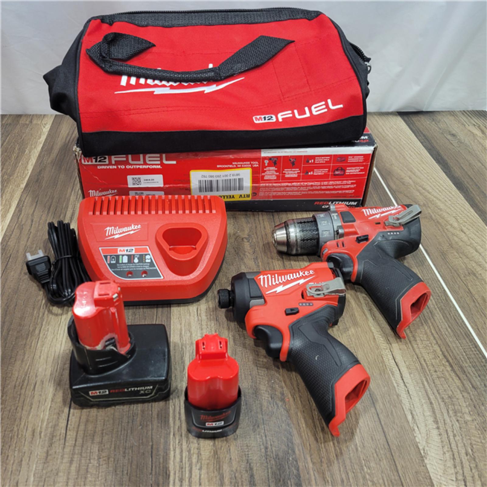 AS-IS Milwaukee 3497-22 12V Brushless Hammer Drill and Impact Driver Combo Kit
