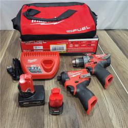 AS-IS Milwaukee 3497-22 12V Brushless Hammer Drill and Impact Driver Combo Kit