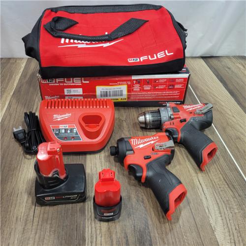 AS-IS Milwaukee 3497-22 12V Brushless Hammer Drill and Impact Driver Combo Kit