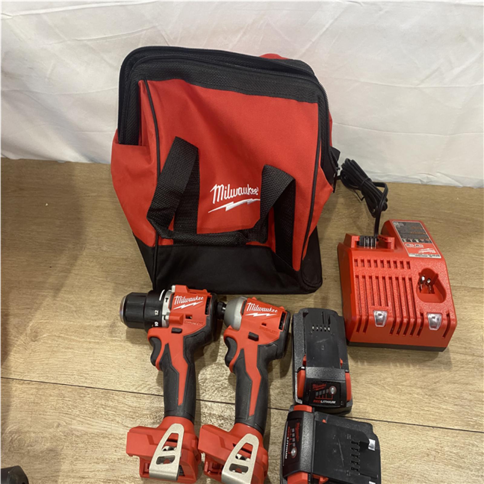 AS-IS Milwaukee 18-Volt Lithium-Ion Brushless Cordless Compact Hammer Drill/Impact Combo Kit
