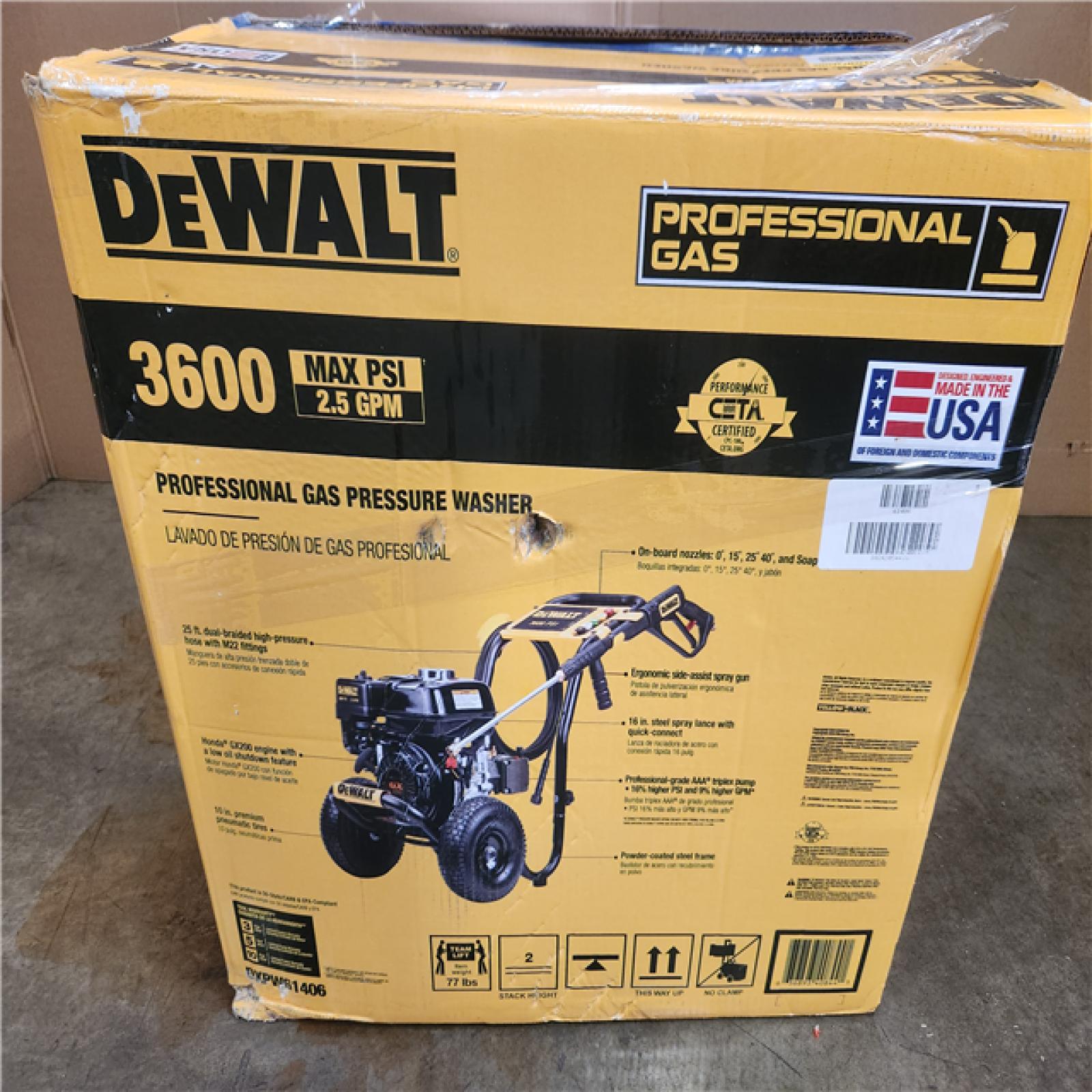 Phoenix NEW DEWALT 3600 PSI 2.5 GPM Cold Water Gas Professional Pressure Washer with HONDA GX200 Engine