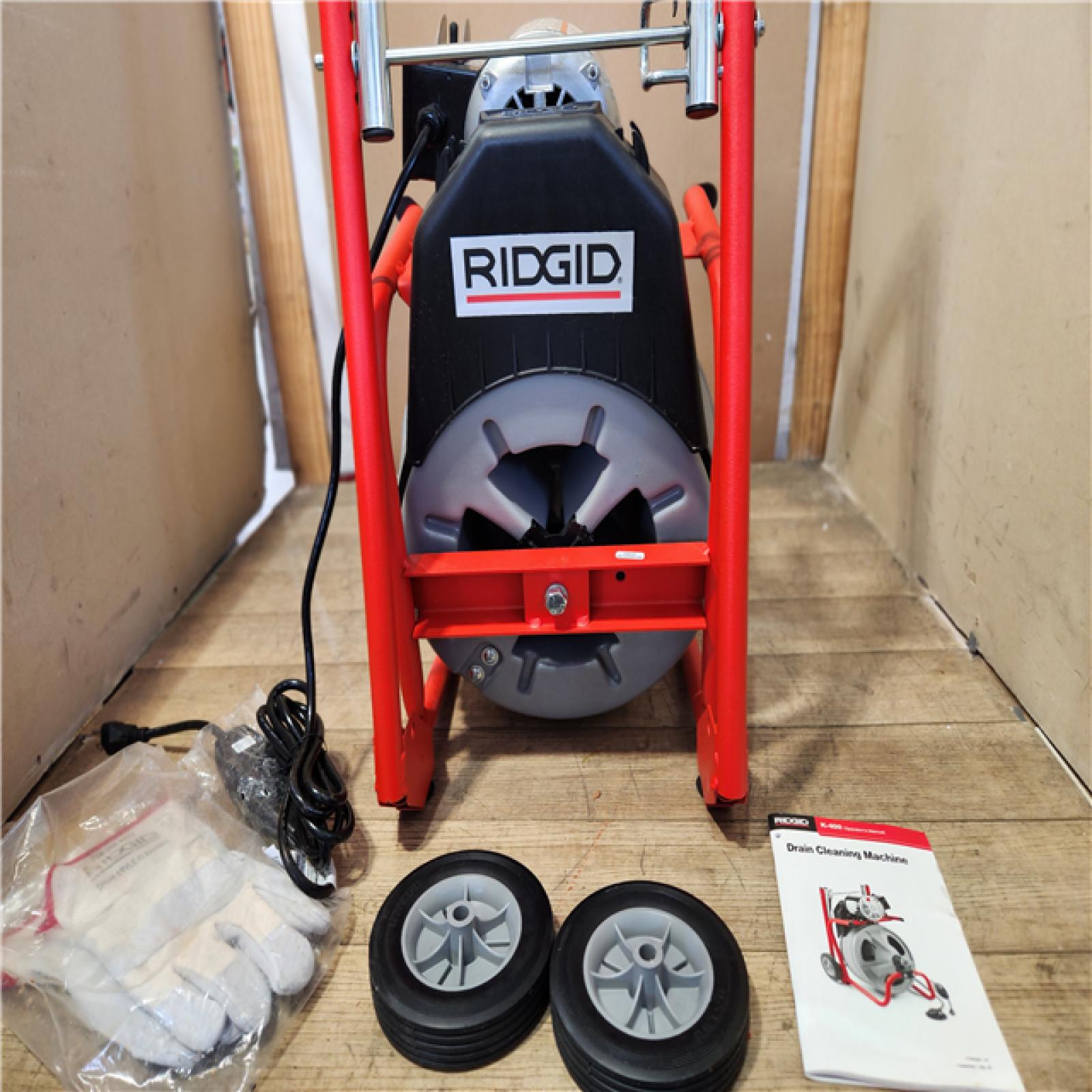 Houston Location - Drain Cleaning Machine: 1-1/2 in to 4 in Drain Line I.D. Size Range, 100 Ft Max. - Appears In LIKE NEW Condition