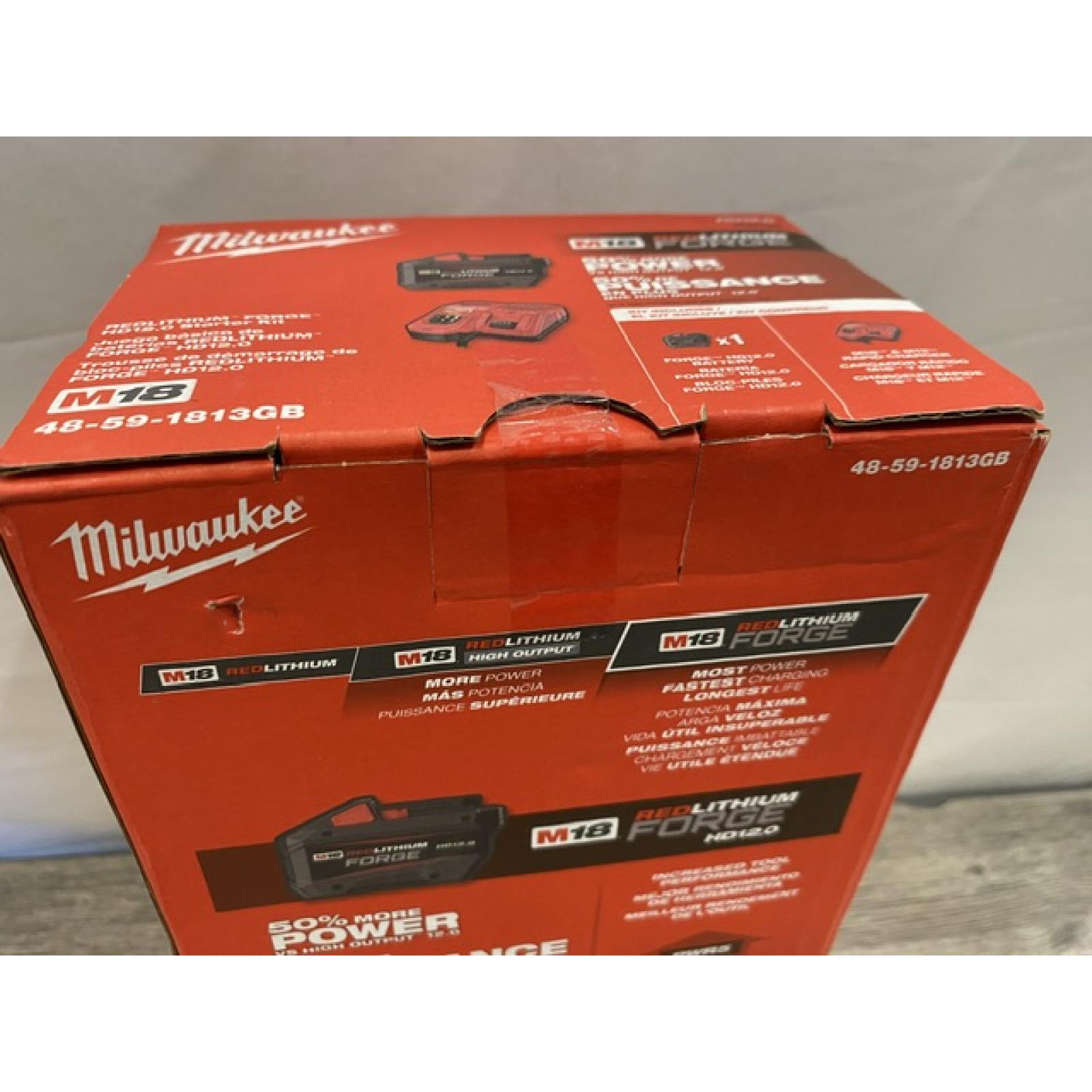 NEW - Milwaukee 18-Volt Lithium-Ion REDLITHIUM FORGE Starter Kit with 12. 0Ah Battery and Charger