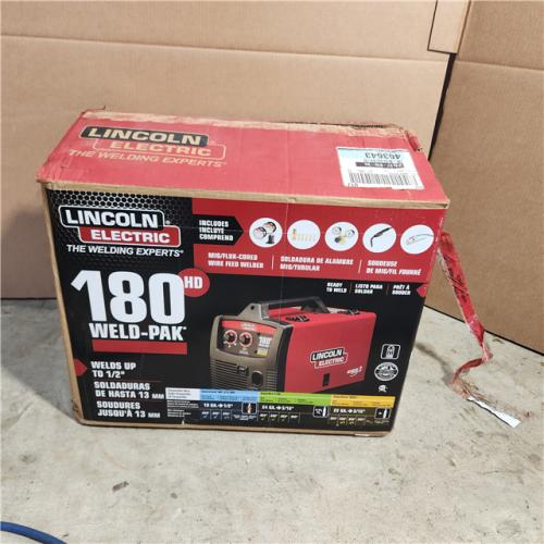 Houston location- AS-IS Lincoln Electric Weld-Pak 180 Amp MIG Flux-Core Wire Feed Welder, 230V, Aluminum Welder with Spool Gun Sold Separately Appears in new condition