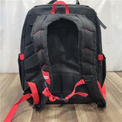 AS-IS  Milwaukee Tool PACKOUT 48 Pocket, Ballistic Polyester, Red/Black Backpack Tool Bag - 11-13/16 Wide X 15-3/4 High X 15-3/4 Deep | Part #48-22-8301