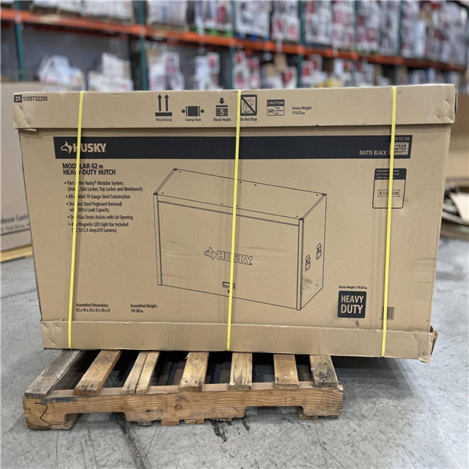 DALLAS LOCATION - AS-IS Husky Modular Tool Storage Heavy Duty 62 in. W x 24 in. D Matte Black Top Tool Chest