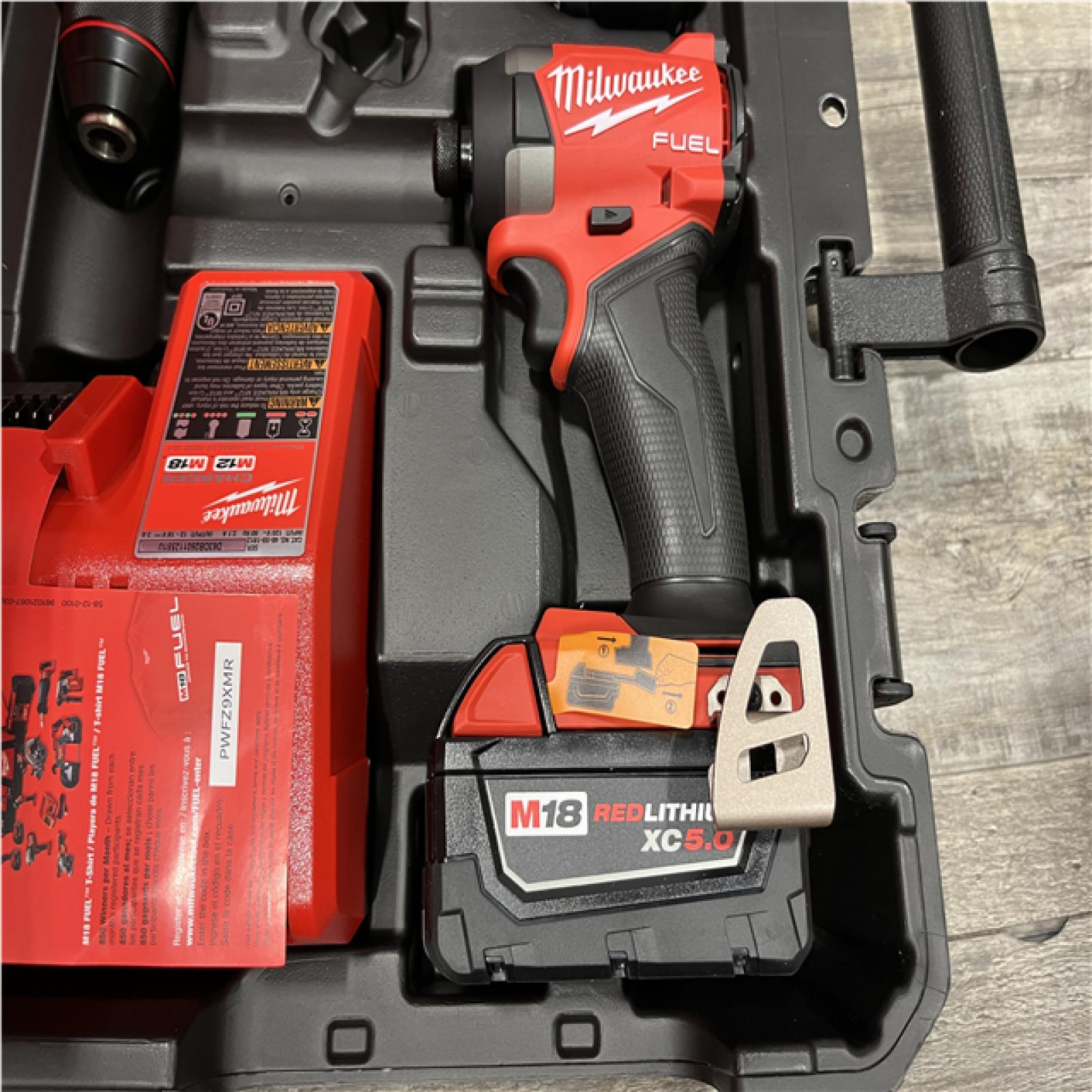 AS-IS  Milwaukee FUEL 18V Lithium-Ion Brushless Cordless Hammer Drill and Impact Driver Combo Kit