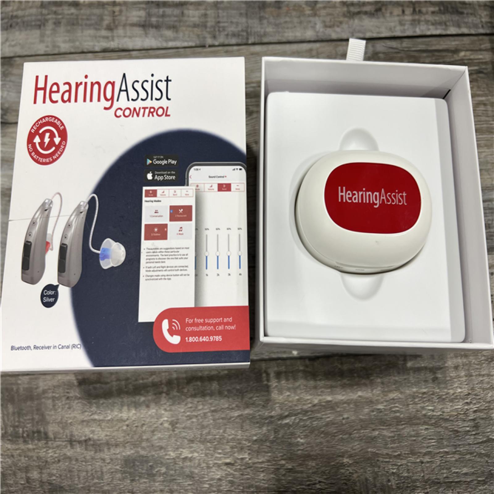 AS-IS CONTROL by HearingAssist FDA Registered Rechargeable OTC Hearing Aid Kit, Silver