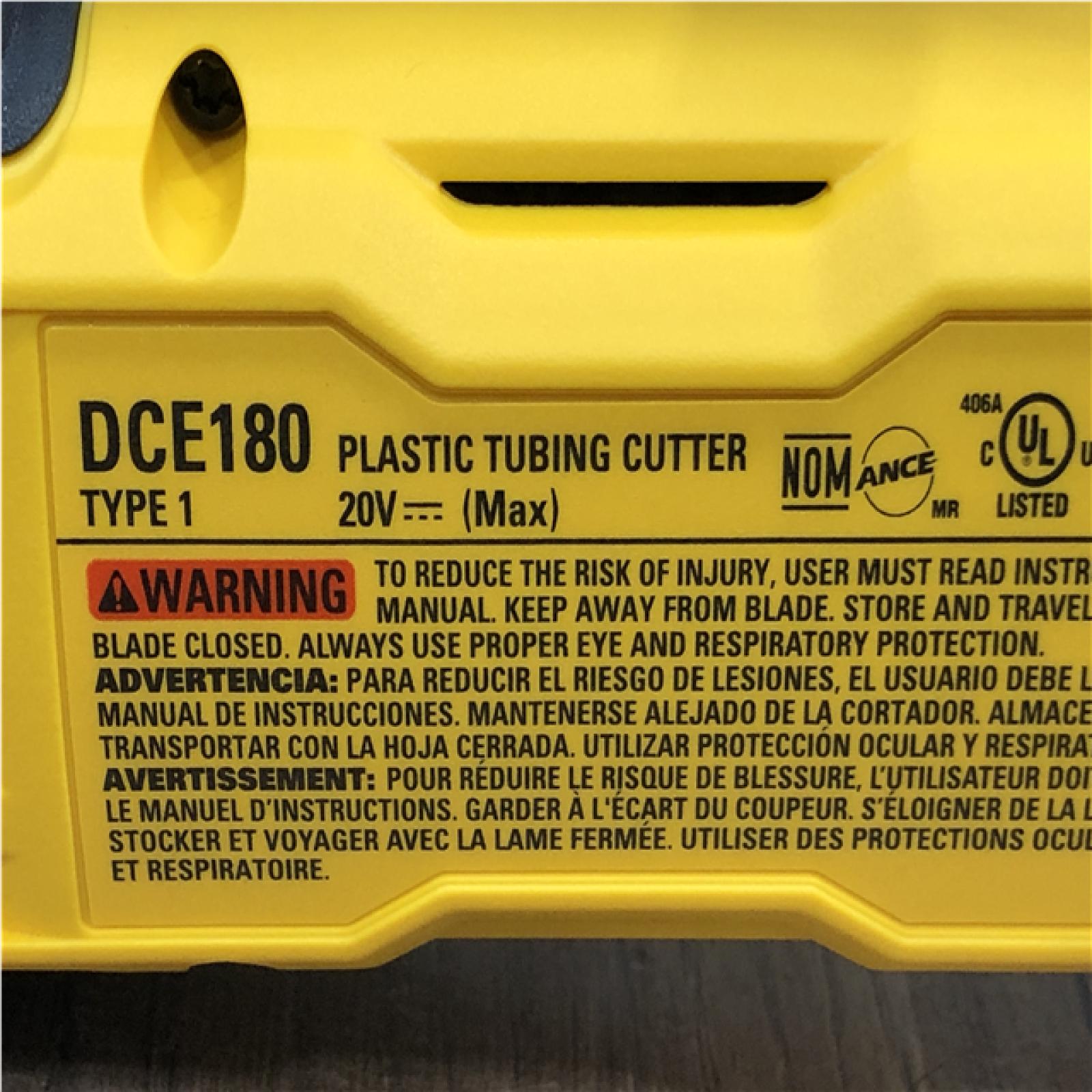 AS-IS DEWALT 20V MAX Cordless Plastic Tubing Cutter (Tool Only)