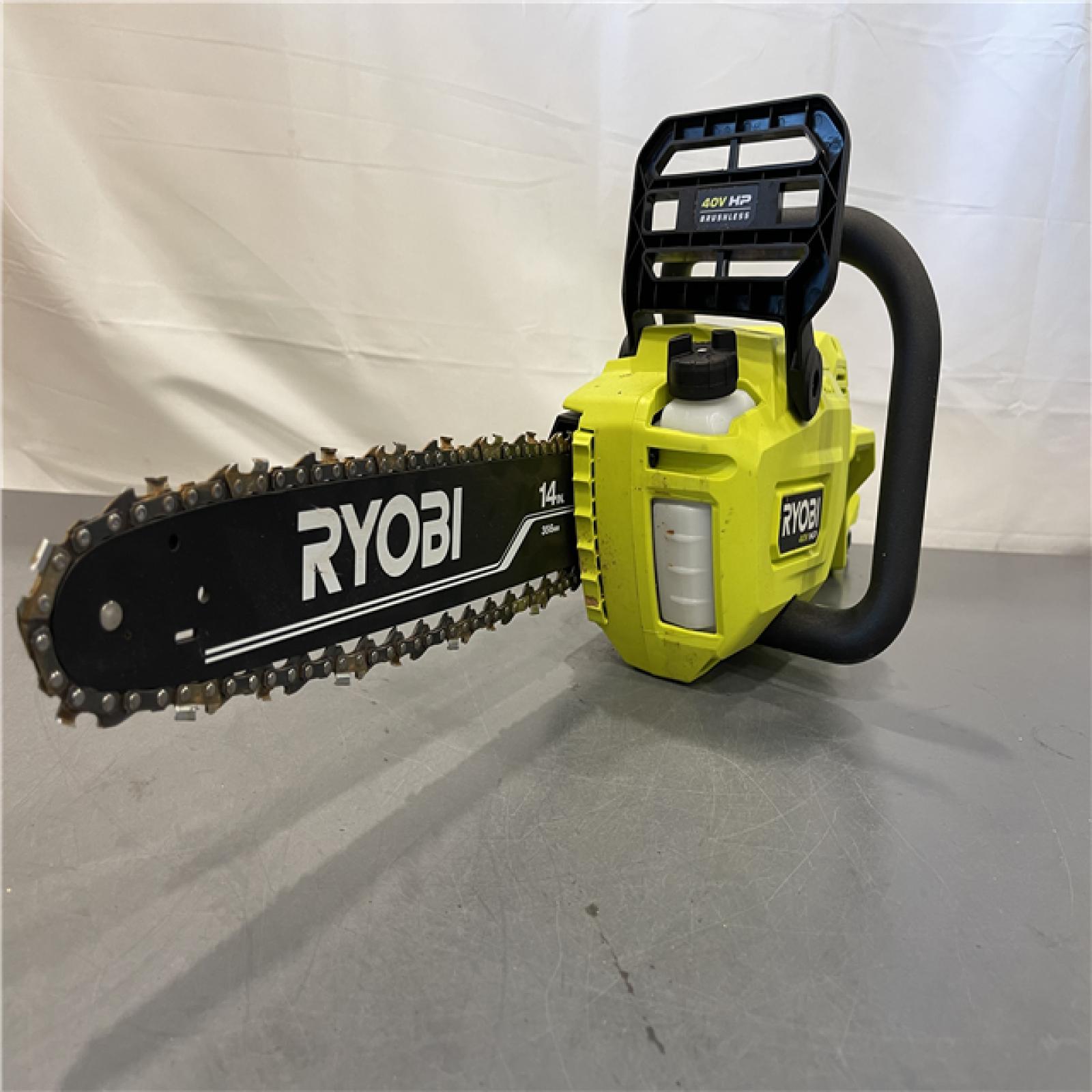 AS-IS - RYOBI 40V HP Brushless Cordless 14 in. Battery Powered Chainsaw Kit