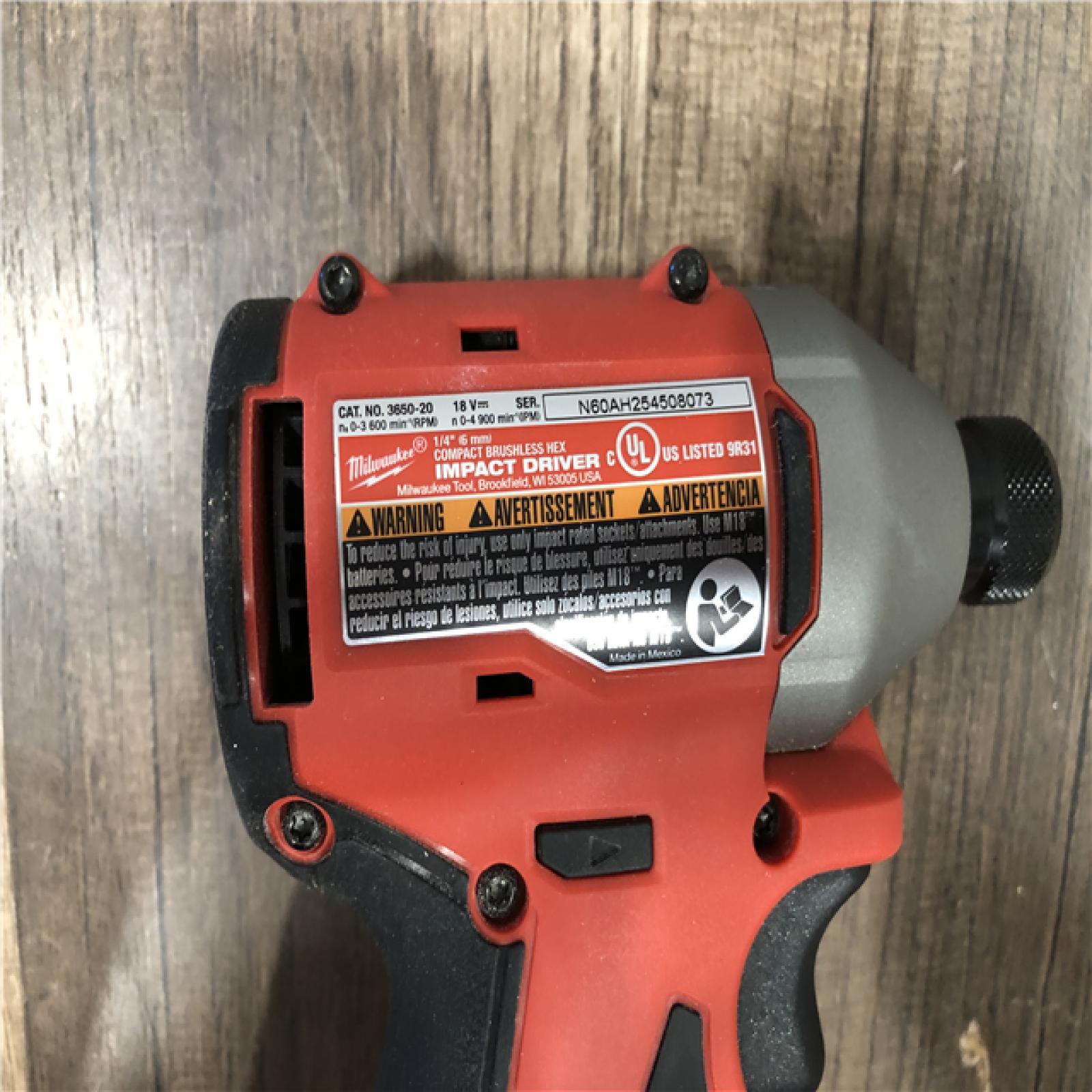 AS-IS Milwaukee 18V Lithium-Ion Brushless Cordless 1/4 in. Compact Impact Driver (Tool Only)