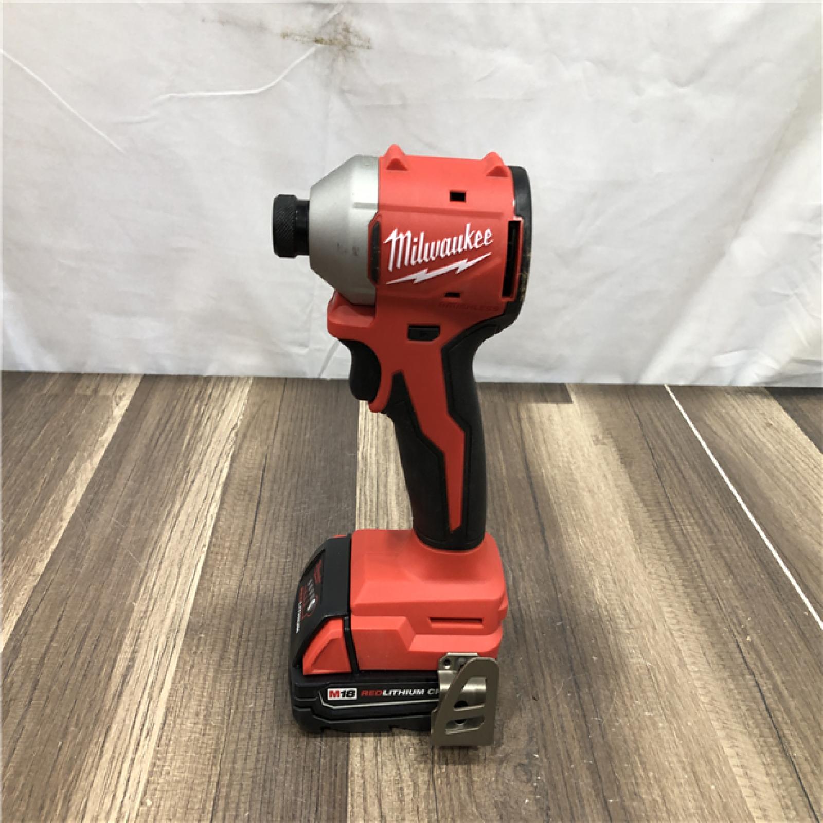 AS-IS Milwaukee  18V Lithium-Ion Brushless Cordless 1/4 in. Impact Driver Kit