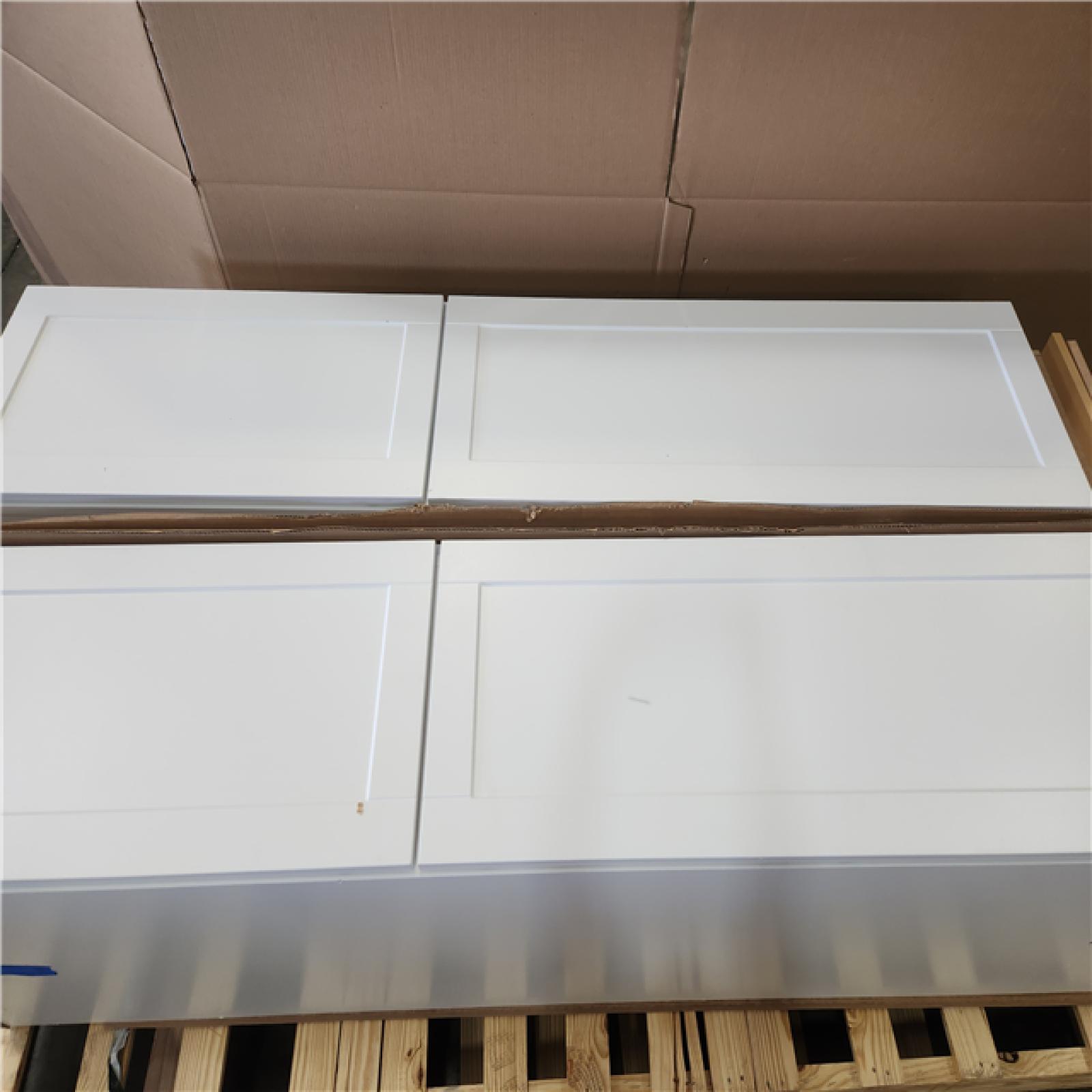 Phoenix Hampton Bay Shaker 18 in. W x 24 in. D x 90 in. H Assembled Pantry Kitchen Cabinet in Satin White (2-Pack)