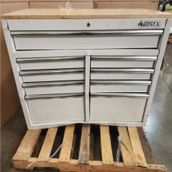 Phoenix AS-IS Husky Tool Storage 46 in. W x 18 in. D 9-Drawer Gloss White Mobile Workbench Cabinet
