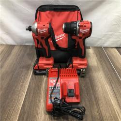 AS-IS Milwaukee 18V Lithium-Ion Brushless Cordless Compact Drill/Impact Combo Kit