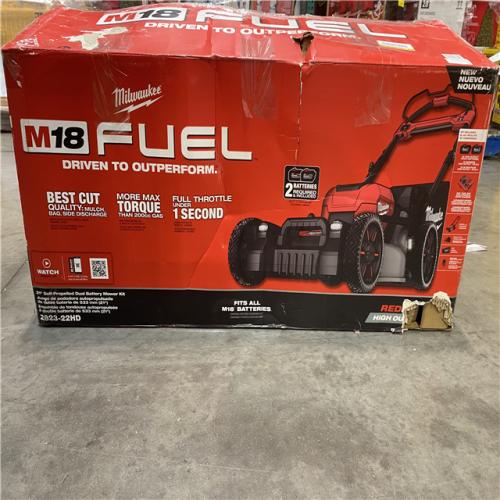 As-Is- Milwaukee 18 FUEL 21 Self-Propelled Dual Battery Mower Kit