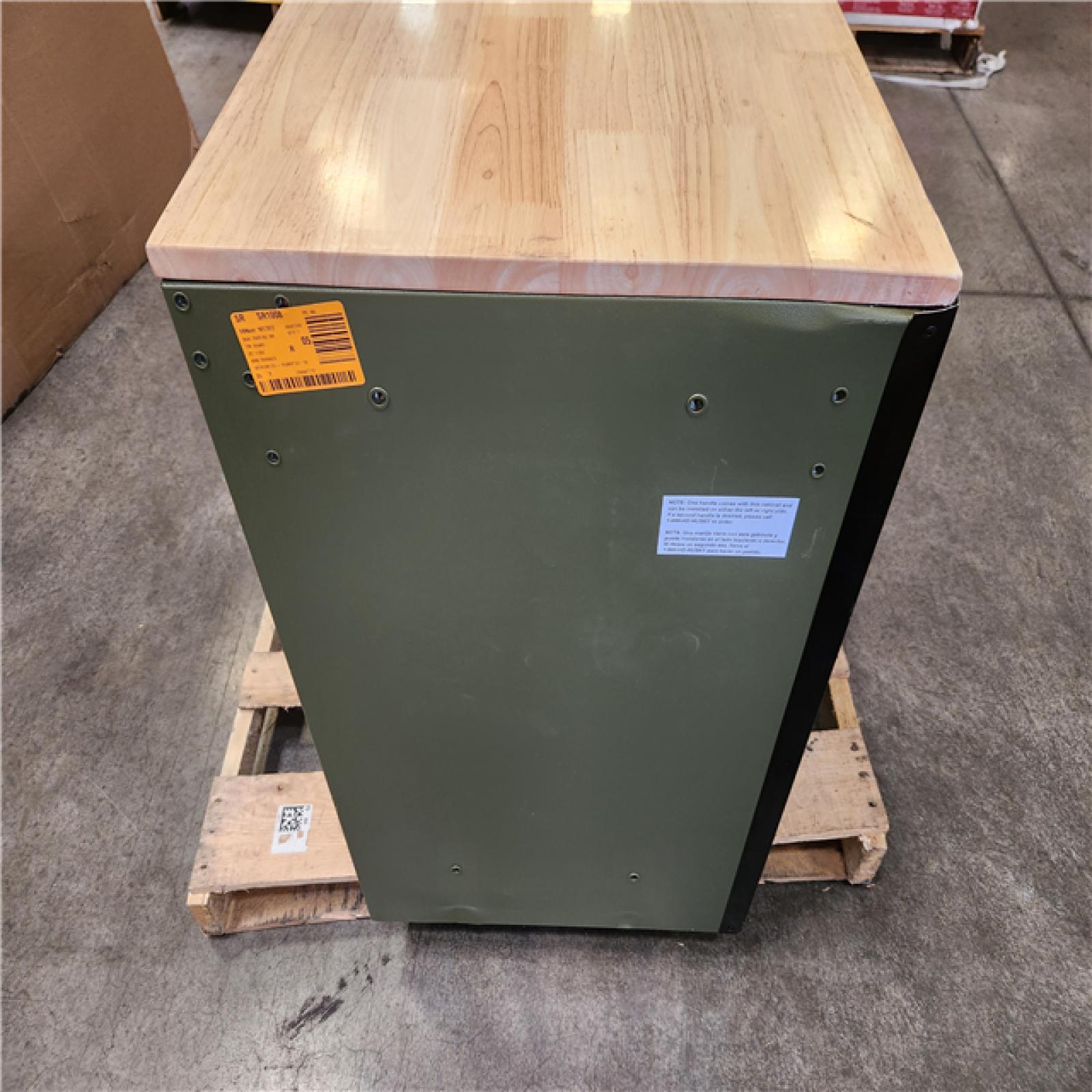 Phoenix Husky Standard-Duty 52 in. W 10-Drawer Matte Army Green Mobile Workbench Cabinet with Solid Wood Top